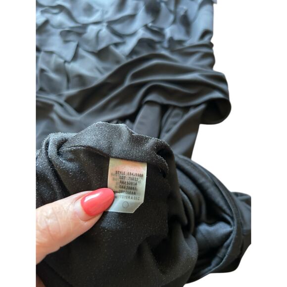 Elie Tahari Black Ruffle Cocktail Dress - Picture 12 of 15